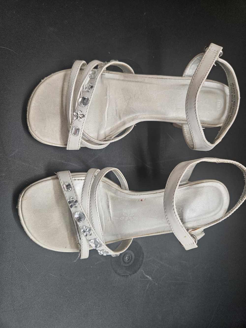 Self Esteem Girls' Dress Sandals with Crystal Accent